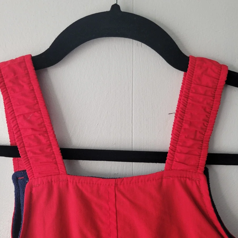 LL Bean Toddler Red Thinsulate Snow Bib Overalls Sz 4T Zip Front & Legs Boy Girl